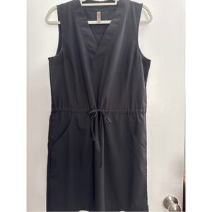 Mono B Black Sleeveless V-Neck Drawstring Dress